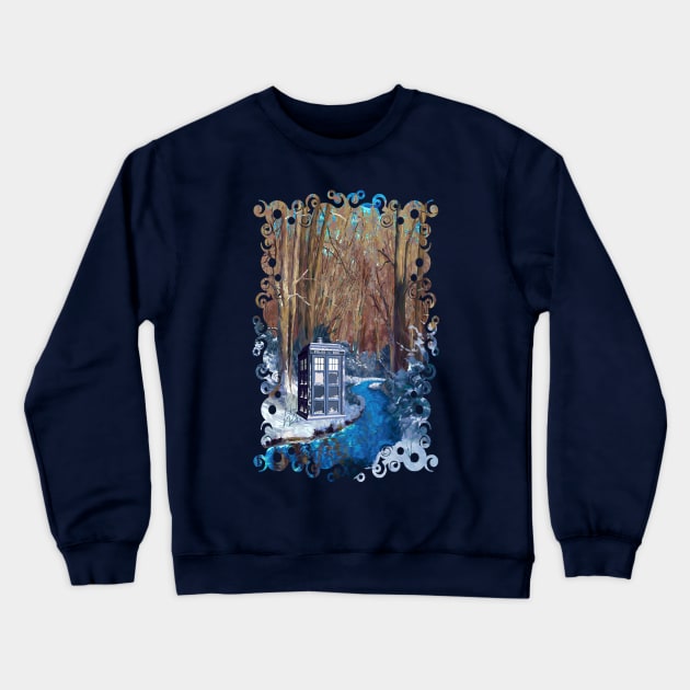 Frozen Tardis Doctor Who Crewneck Sweatshirt by Dezigner007